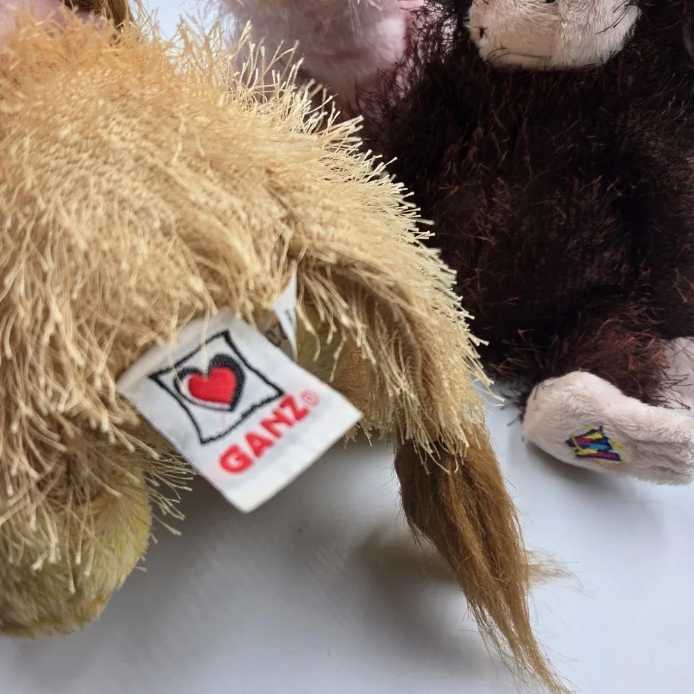 Ganz Webkinz Retired Lot Pig Moose Monkey Lion Stuffed Plush 8